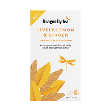 Dragonfly Lively Lemon & Ginger Herbal Infusion Organic 20 bags