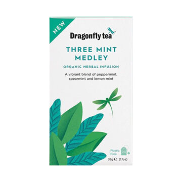 Dragonfly Three Mint Medley Herbal Infusion Organic 20 bags
