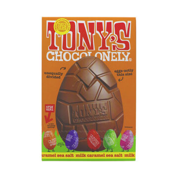 Tony’s Chocolonely Milk Caramel Sea Salt Chocolate Easter Egg 242g