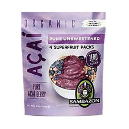 Acai Pure Unsweetened Organic 4 Superfruit Packs 400g