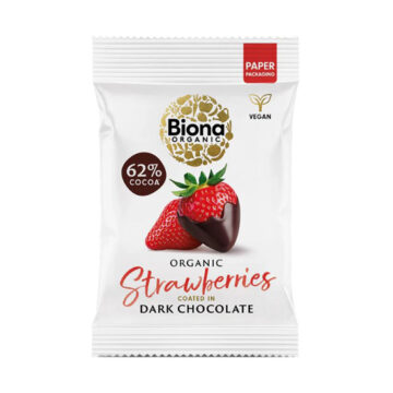 Biona Organic Strawberries coated in Dark Chocolate 45g
