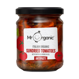 Mr Organic Italian Sundried Tomatoes with Capers & Herbs in Oil Antipasti 190g