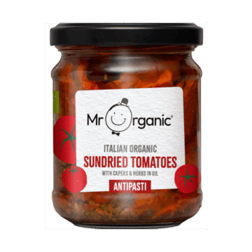 Mr Organic Italian Sundried Tomatoes with Capers & Herbs in Oil Antipasti 190g