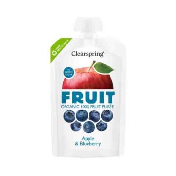 Clearspring Apple & Blueberry Puree Pouch Organic 100g