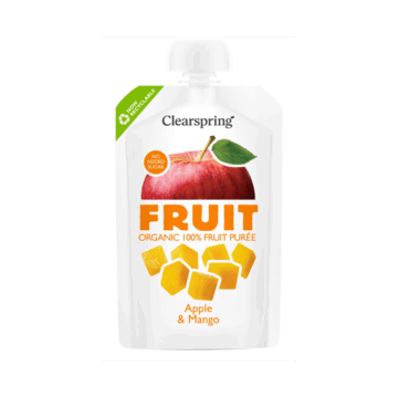Clearspring Apple & Mango Fruit Puree Pouch Organic 100g