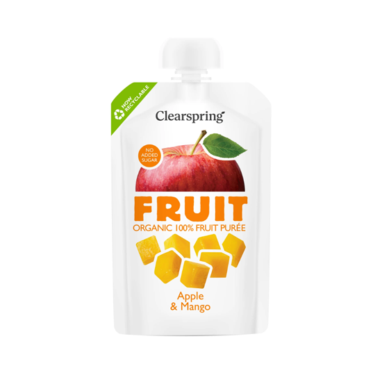 Clearspring Apple & Mango Fruit Puree Pouch Organic 100g