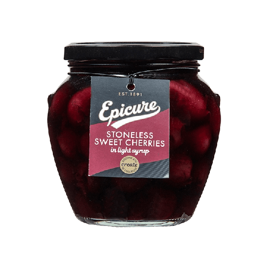 Epicure Sweet Stoneless Cherries in Fruit Juice 550g