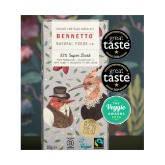 Bennetto 82% Super Dark Chocolate Organic 80g