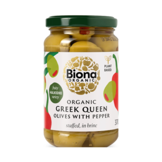 Biona Greek Queen Olives with Peppers Organic 370g